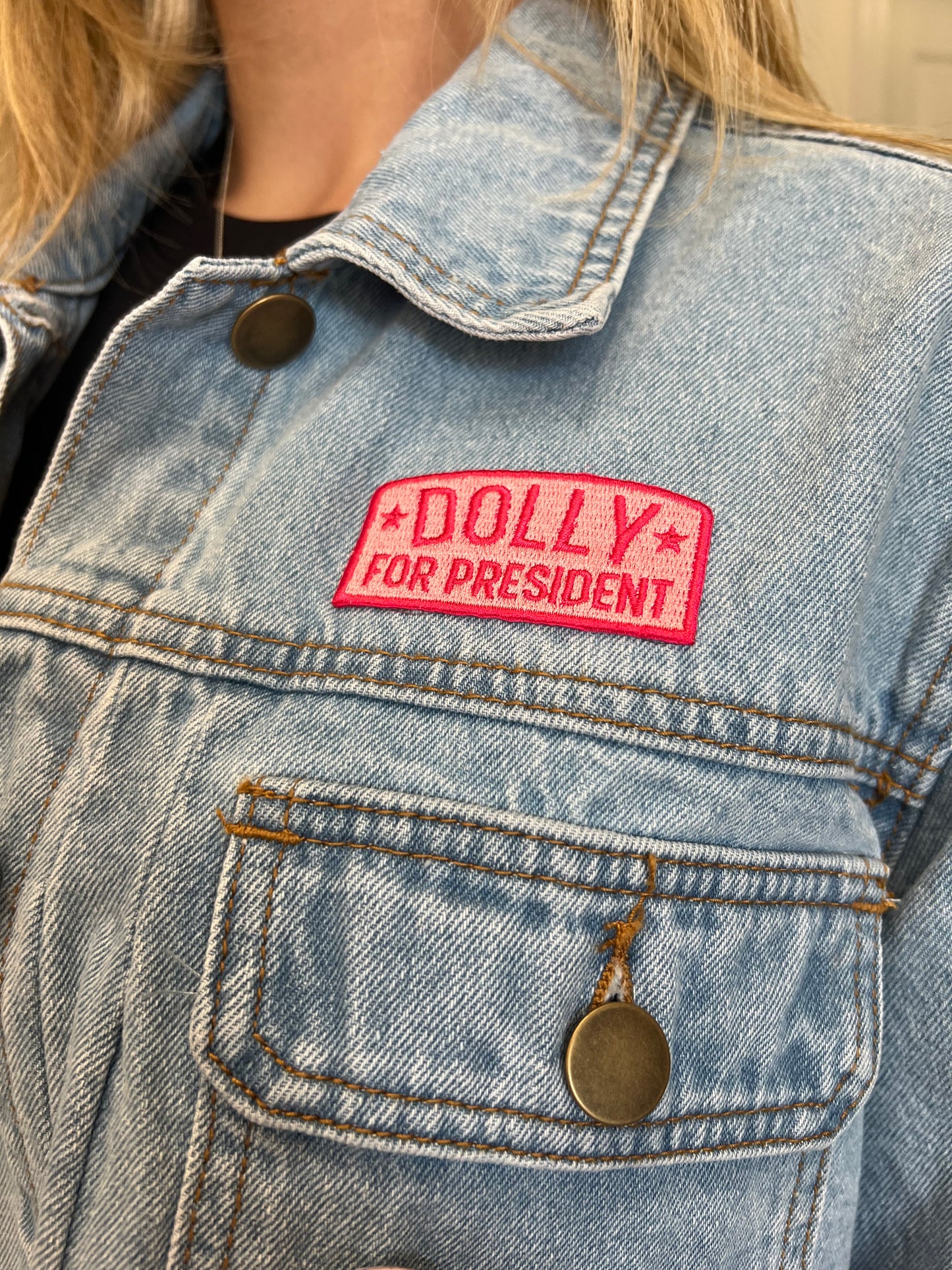Dolly For President Handmade Denim Patch Jacket