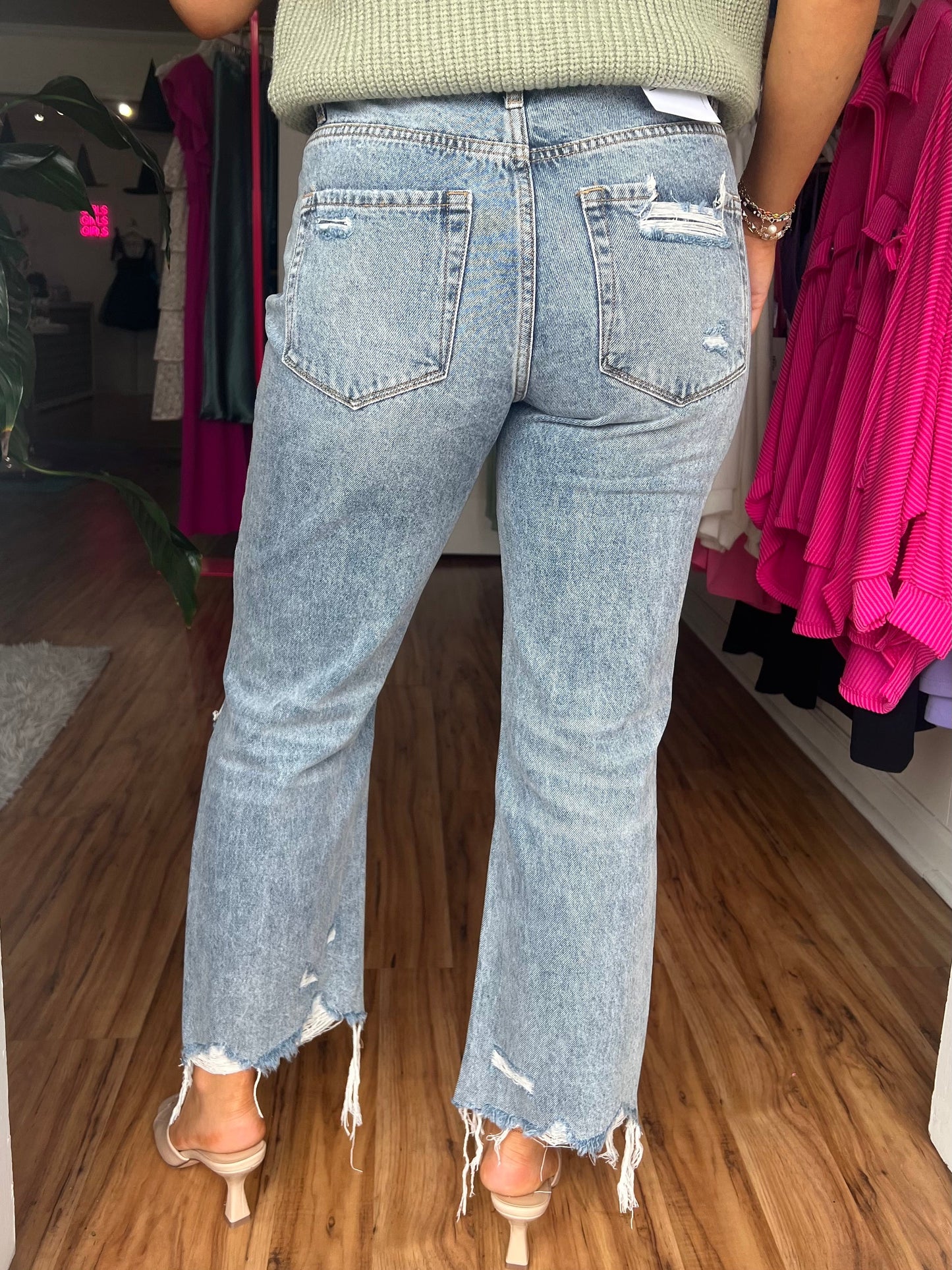 Melody 90's Vintage Crop Straight Jeans