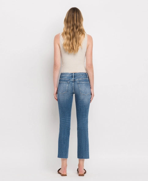 Carlene Mid Rise Crop Slim Straight Jeans