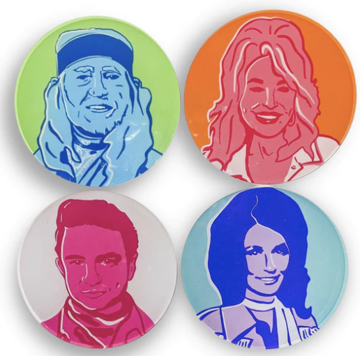 Country Legends Set of 4 Coasters - Tart by Taylor