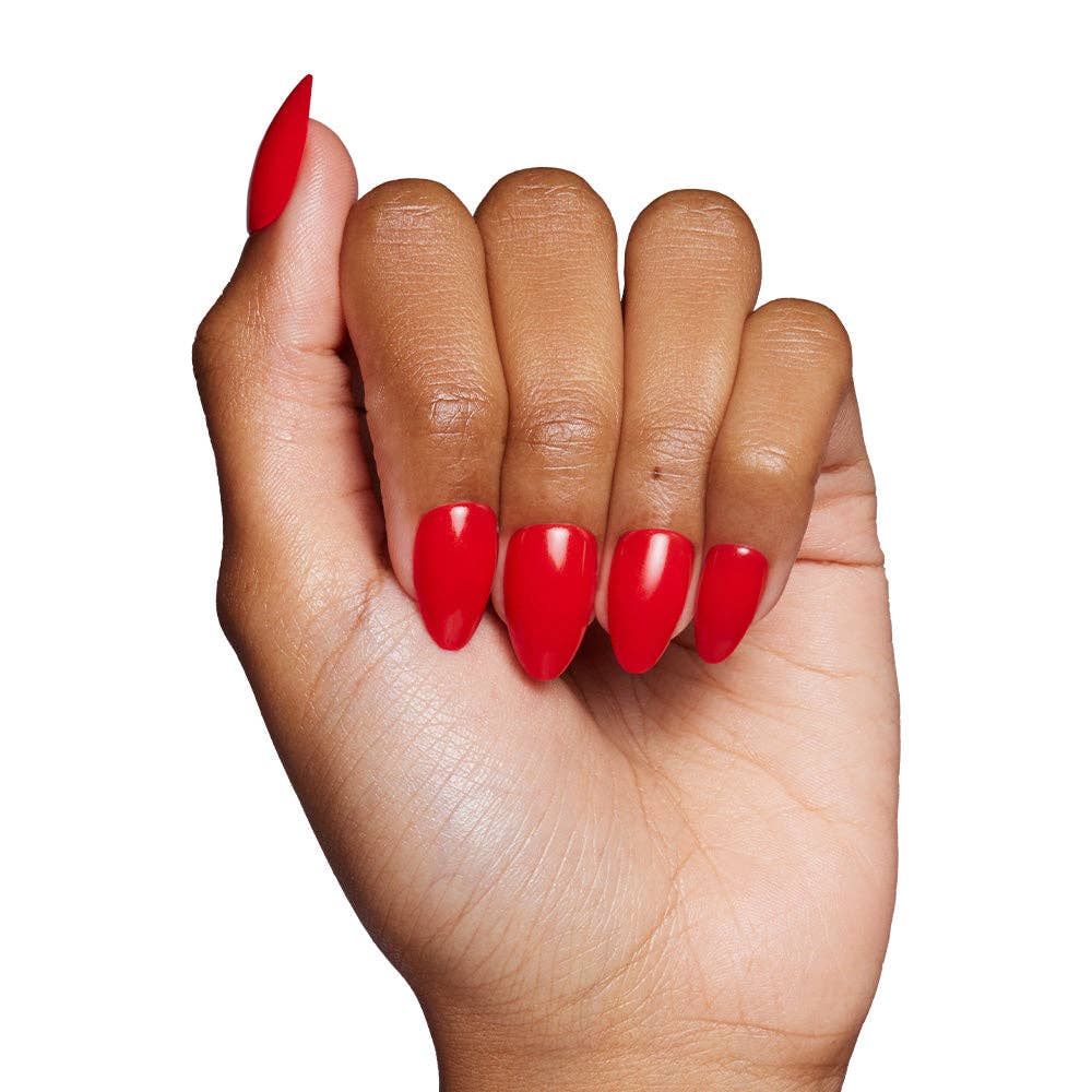 Fiery Red Press-On Nails | Solid Nails | Short Almond Length - Glamnetic