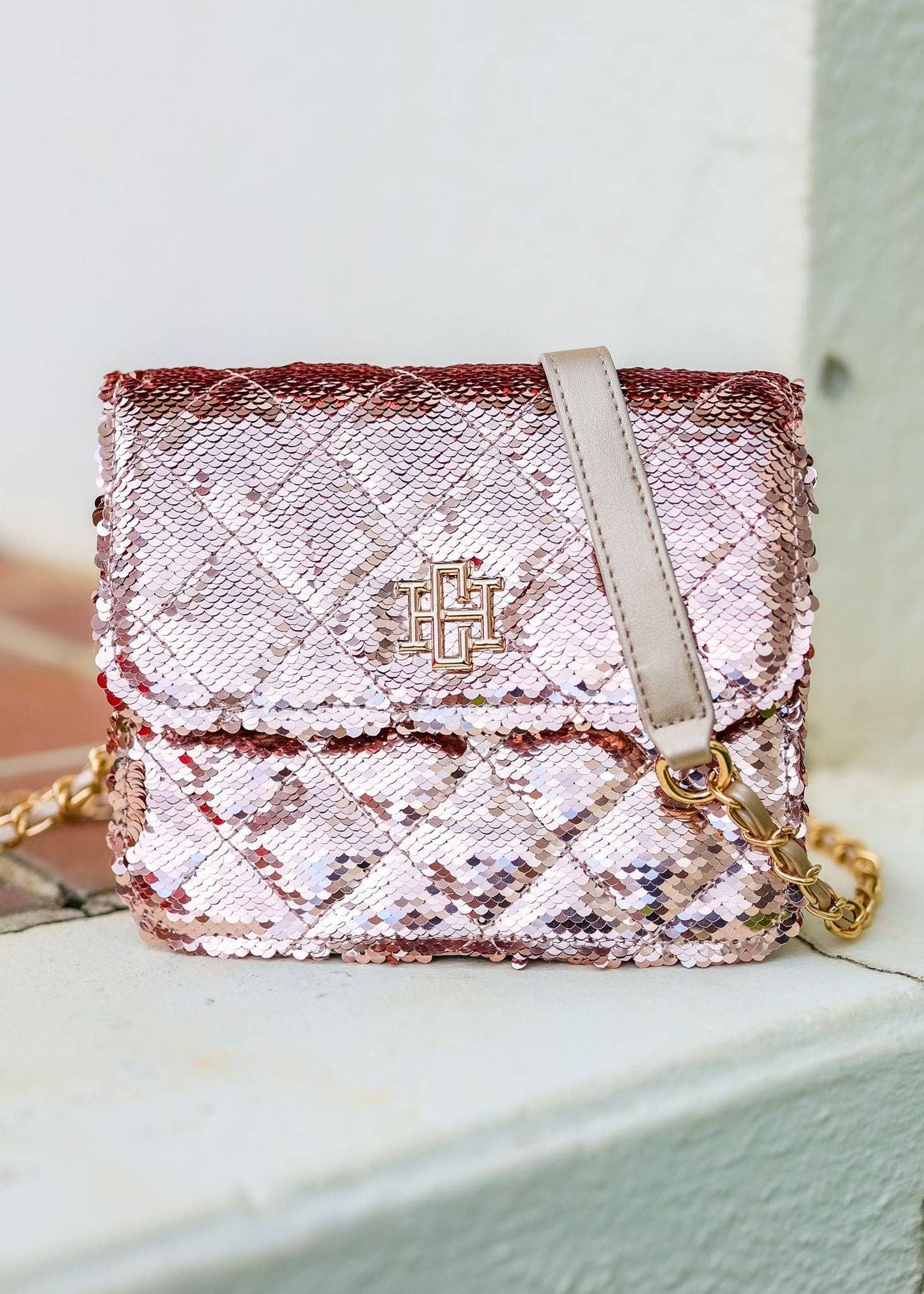 Evelyn Crossbody - Champagne Sequin