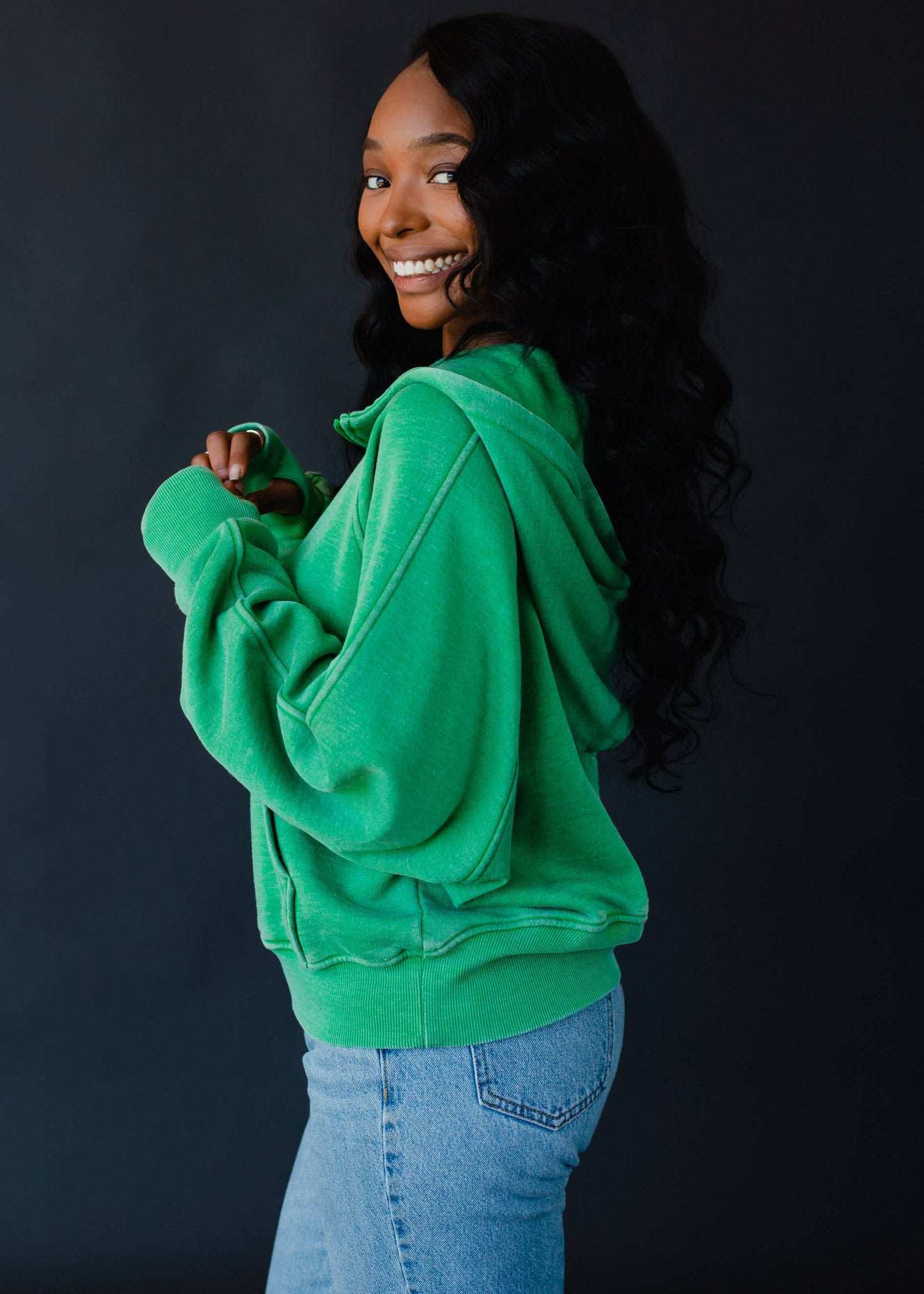 Hooded Pullover Sweatshirt - Green