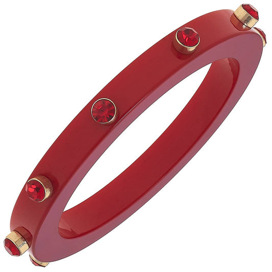 Renee Resin and Rhinestone Bangle - Red by Canvas