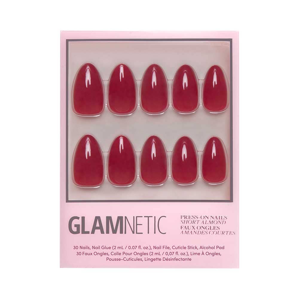 Classic Red Press-On Nails | Short Almond Holiday SolidNails