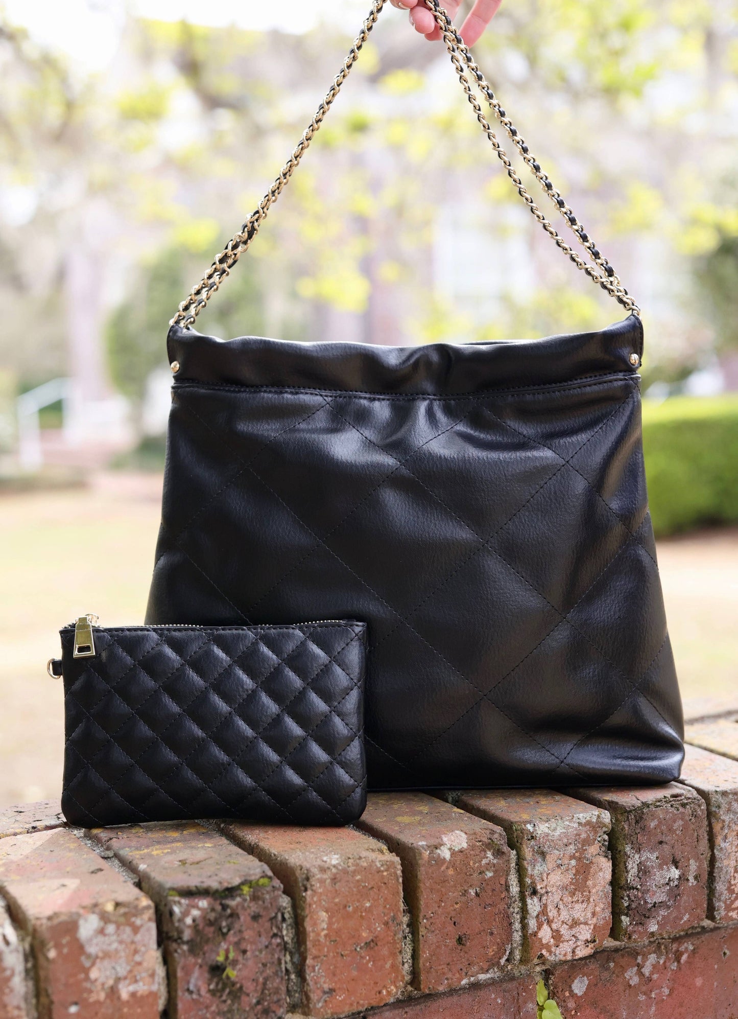 Harlow Tote with Pouch - Black