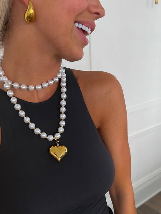 Wrap Around Pearl Heart Necklace - CHANSUTTPEARLS