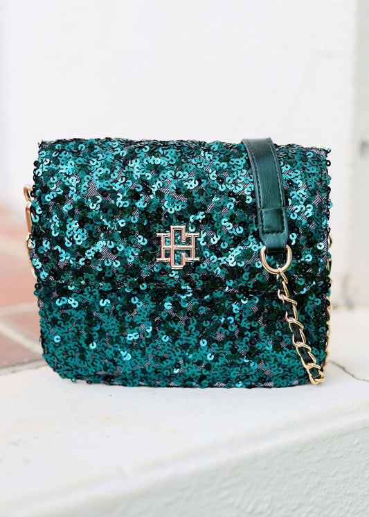 Evelyn Crossbody - Emerald Sequin