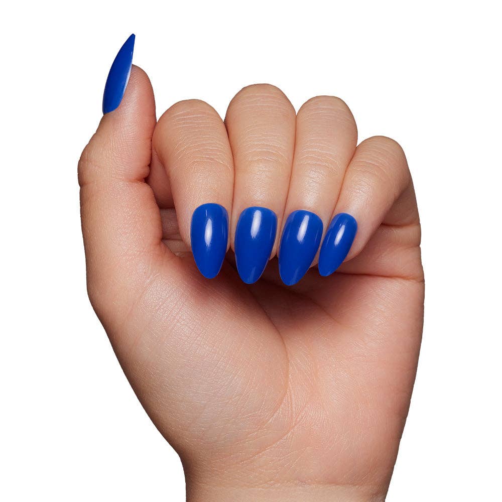 Cobalt Blue Press-On Nails | Solid Nail| Short Almond Length - Glamnetic