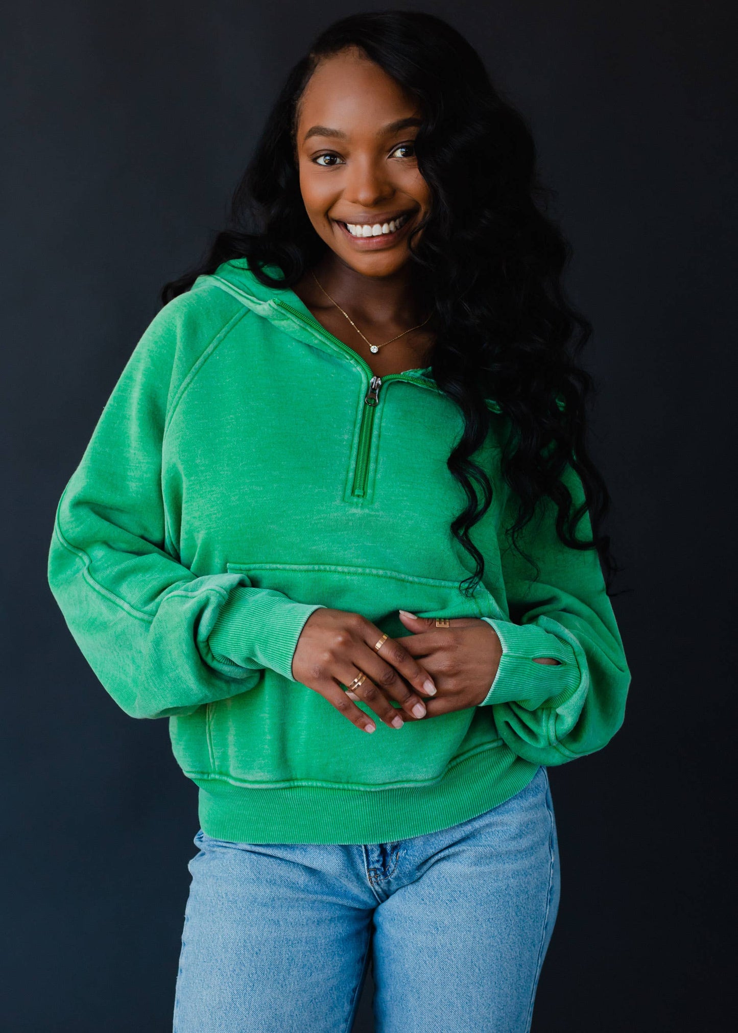 Hooded Pullover Sweatshirt - Green