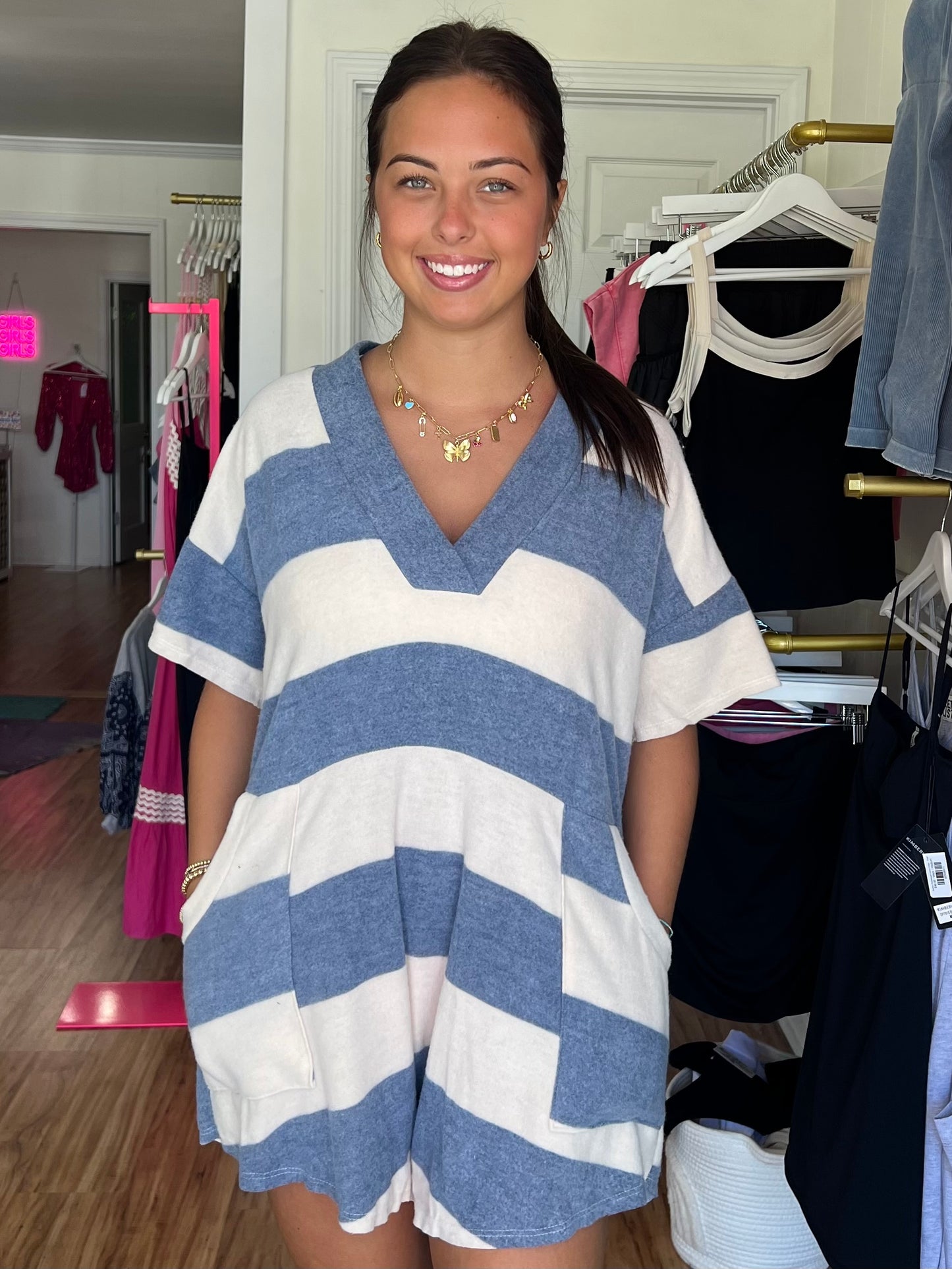 Oversized Stripe Romper