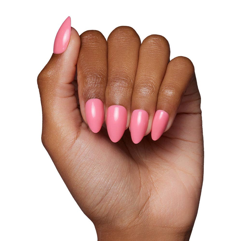 Flamingo Pink Press-On Nails | Solid Nails | Short Almond - Glamnetic