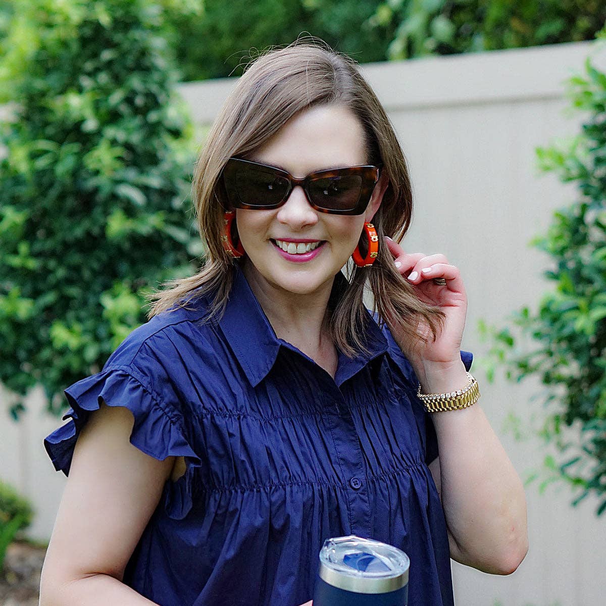 Auburn Tigers Resin Logo Hoop Earrings by Canvas