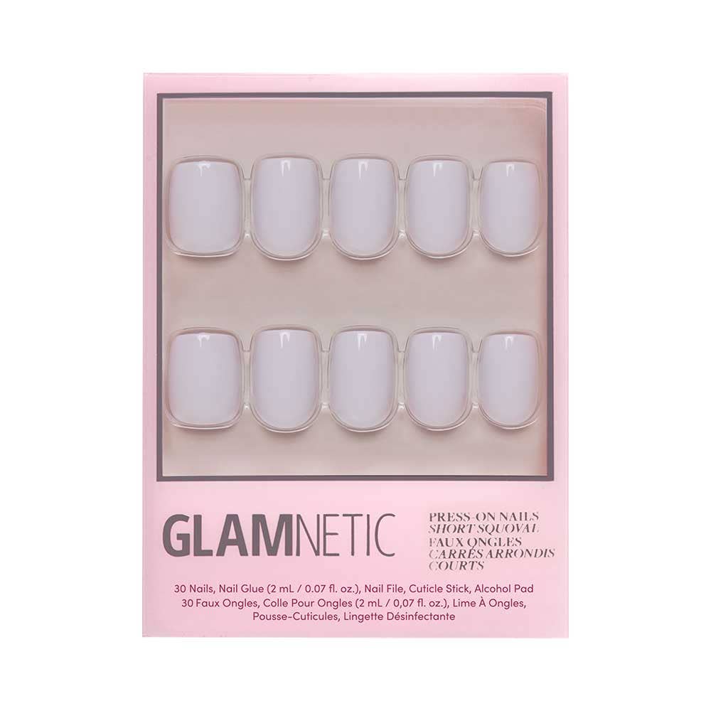 Lilac Gray Press-On Nails | Short Squoval Solid Holiday