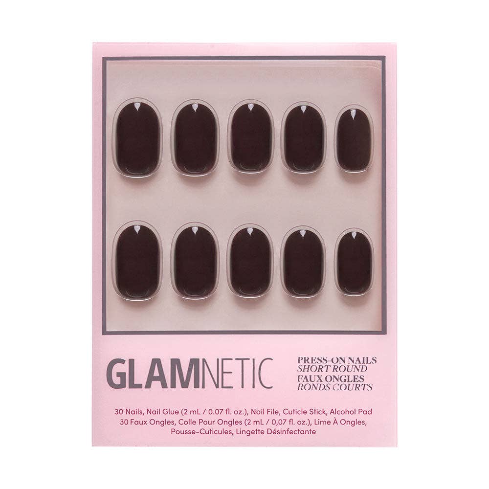 Bark Brown Press-On Nails | Fall Solids | Short Round - Glamnetic