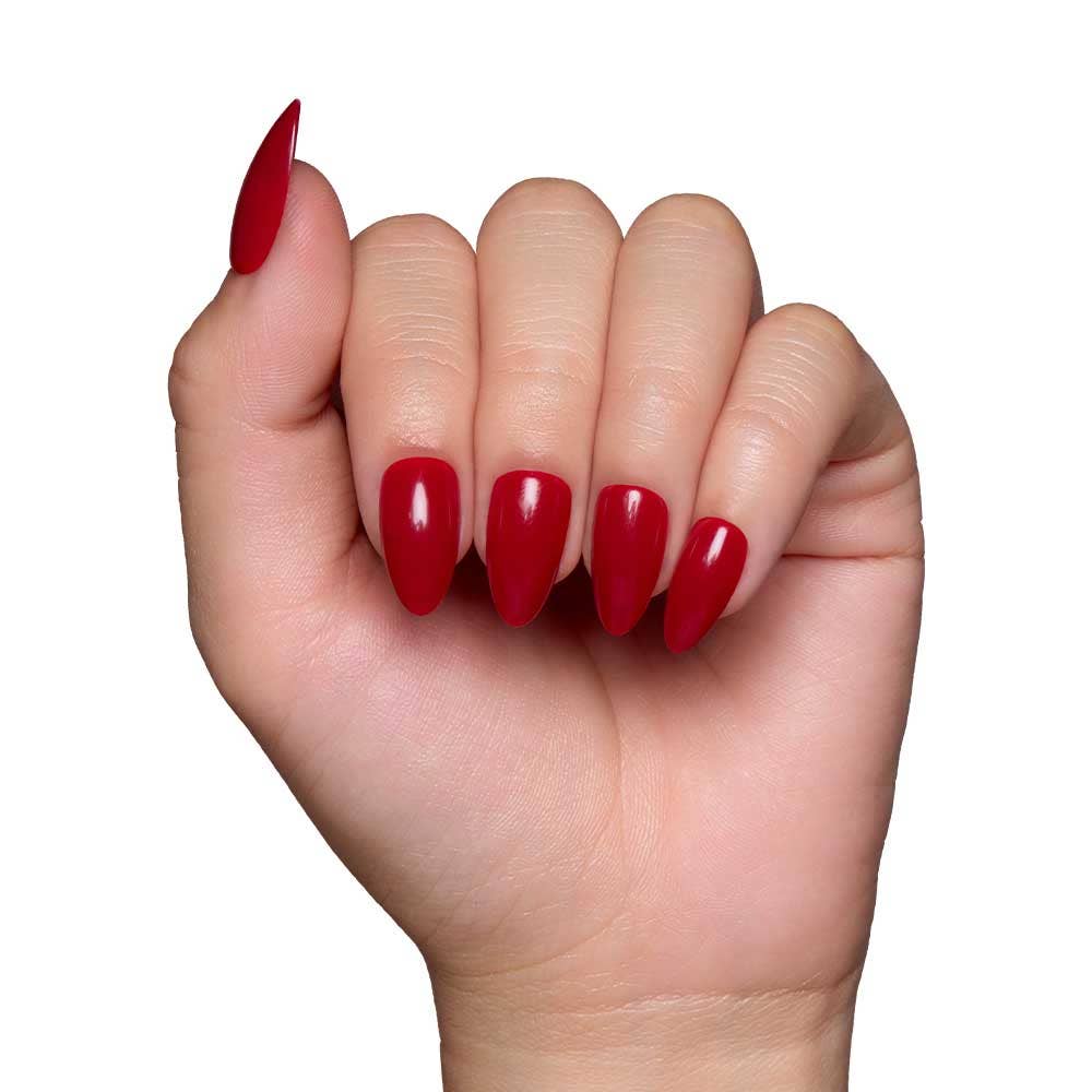 Classic Red Press-On Nails | Short Almond Holiday SolidNails