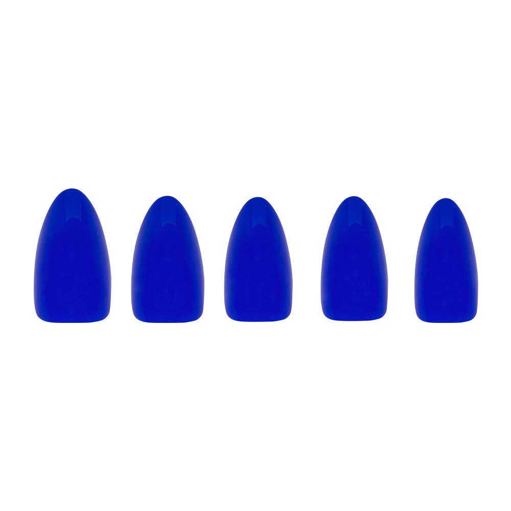 Cobalt Blue Press-On Nails | Solid Nail| Short Almond Length - Glamnetic