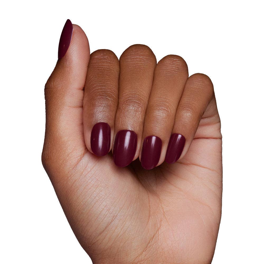 Berry Maroon Press-On Nails | Fall Solids | Short Round - Glamnetic