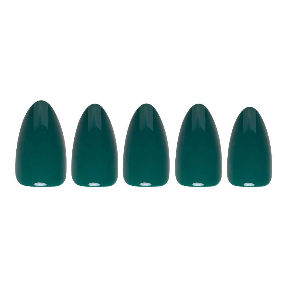 Emerald Green Press-On Nails | Short Almond |Solid | Holiday