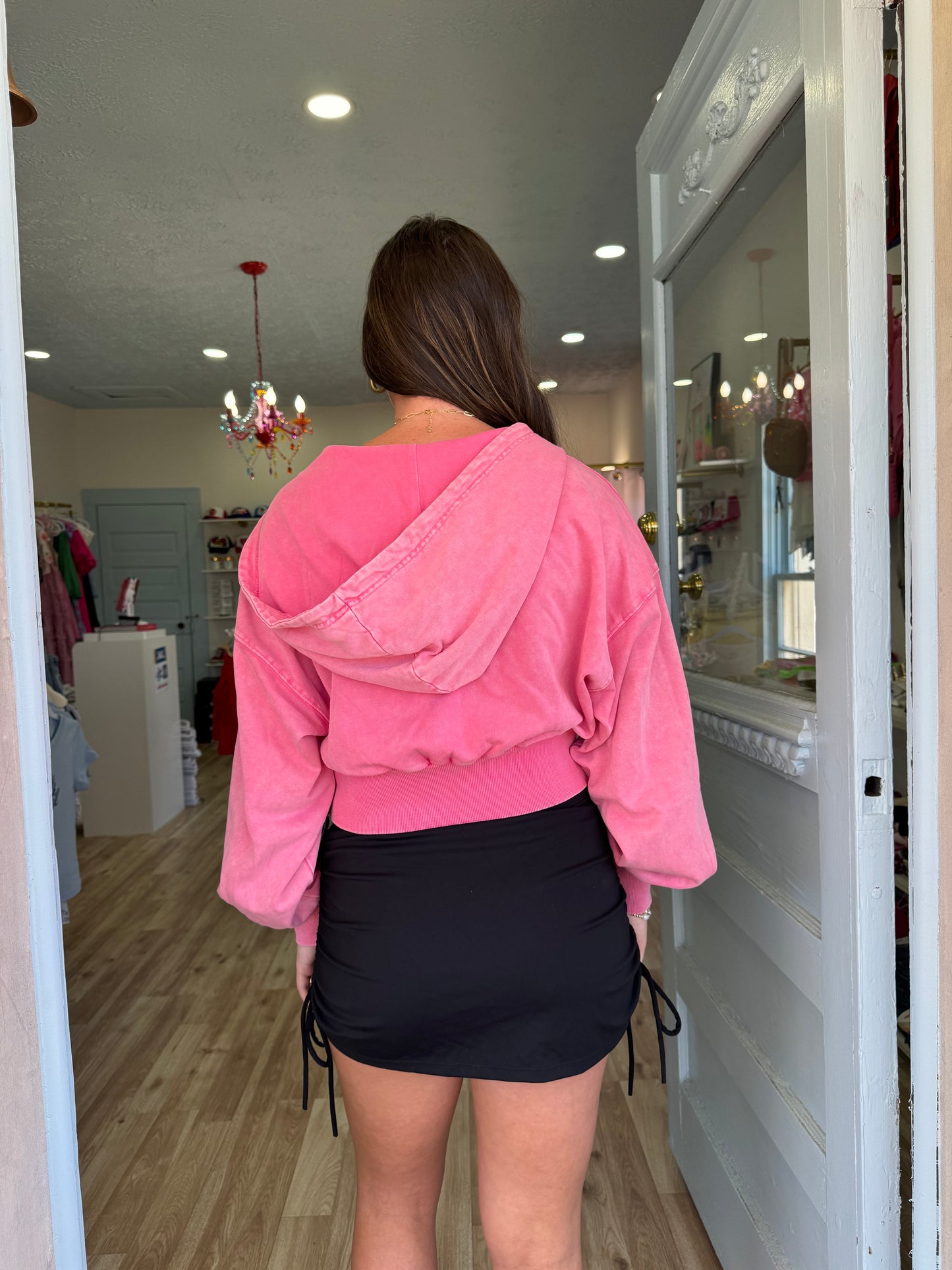 Take a Hike Zip-Up Hoodie - Pink