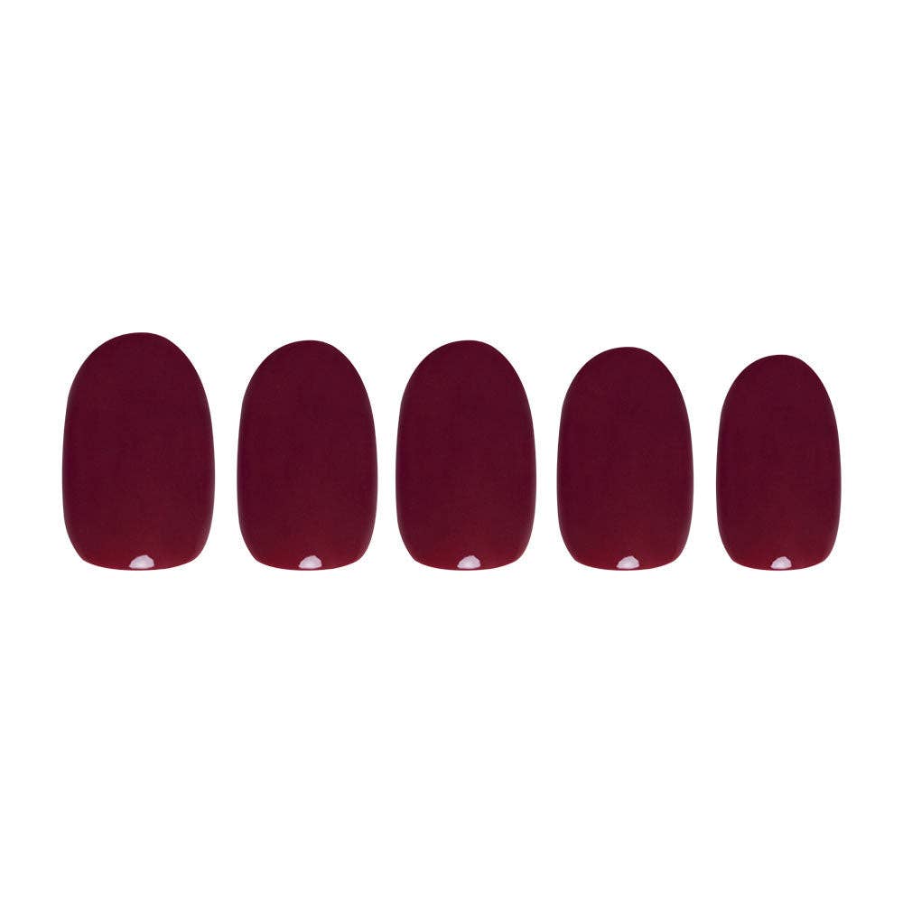 Berry Maroon Press-On Nails | Fall Solids | Short Round - Glamnetic