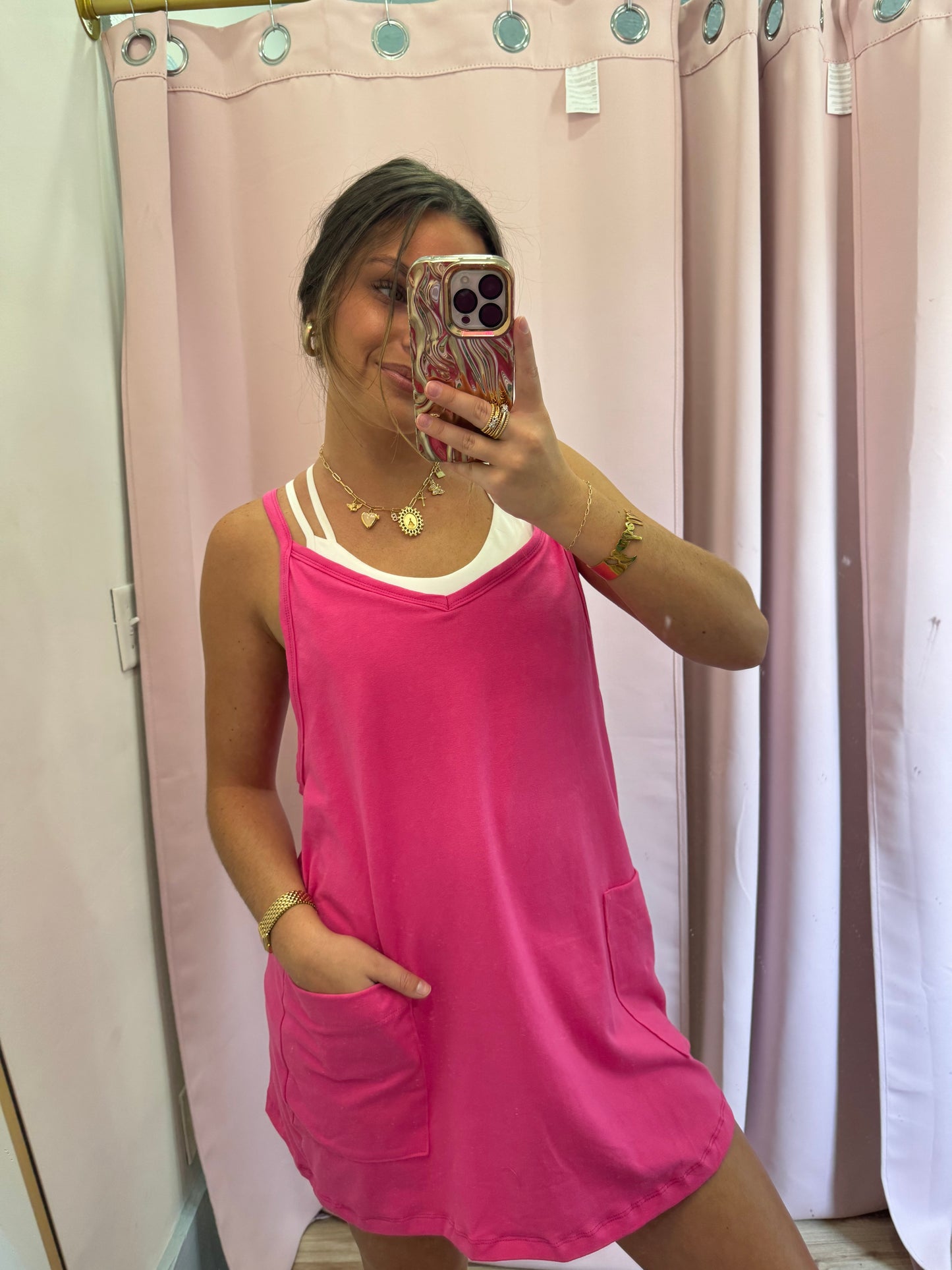 Hit Me With Your Best Shot Active Dress - Hot Pink