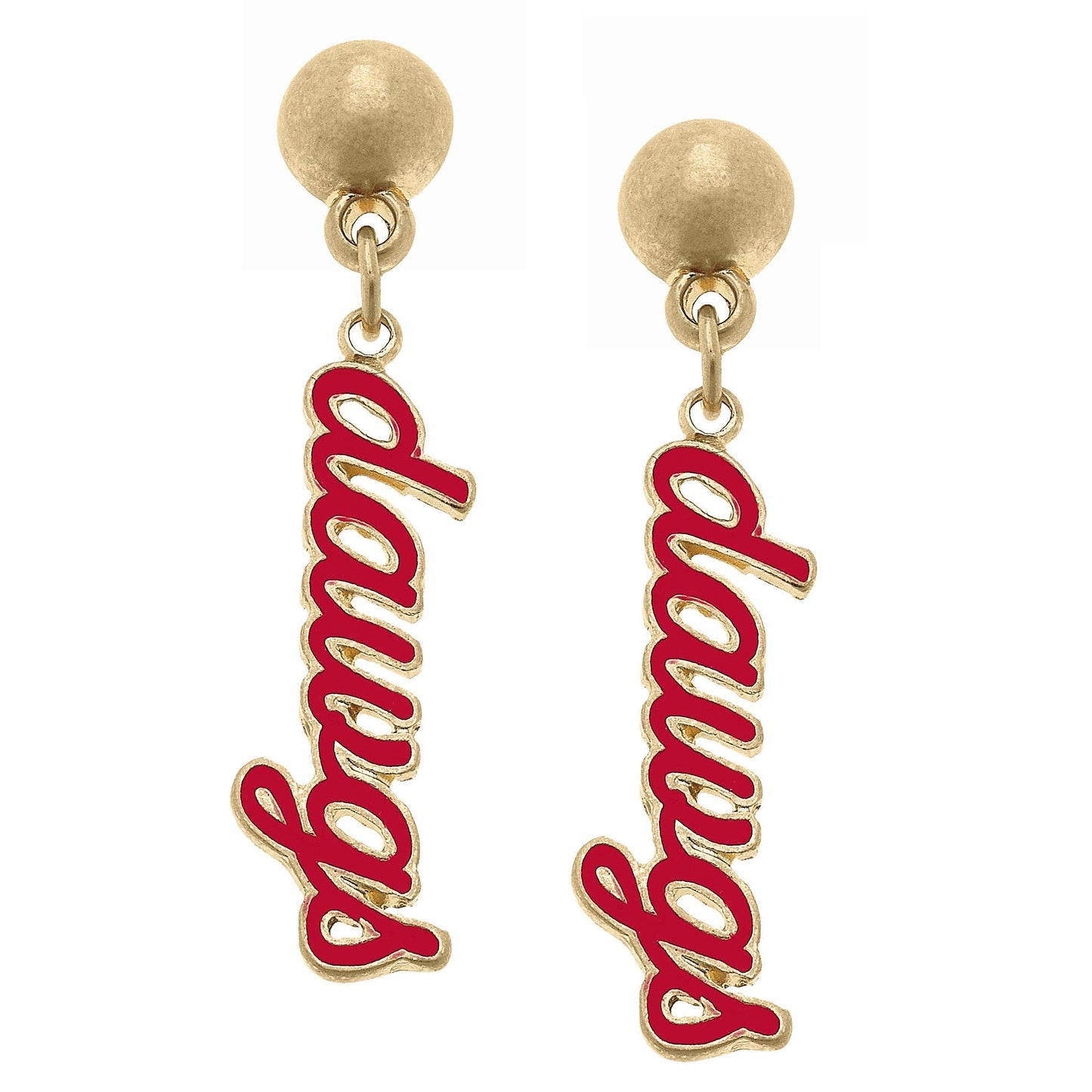 Georgia Bulldogs Enamel Script Earrings by Canvas