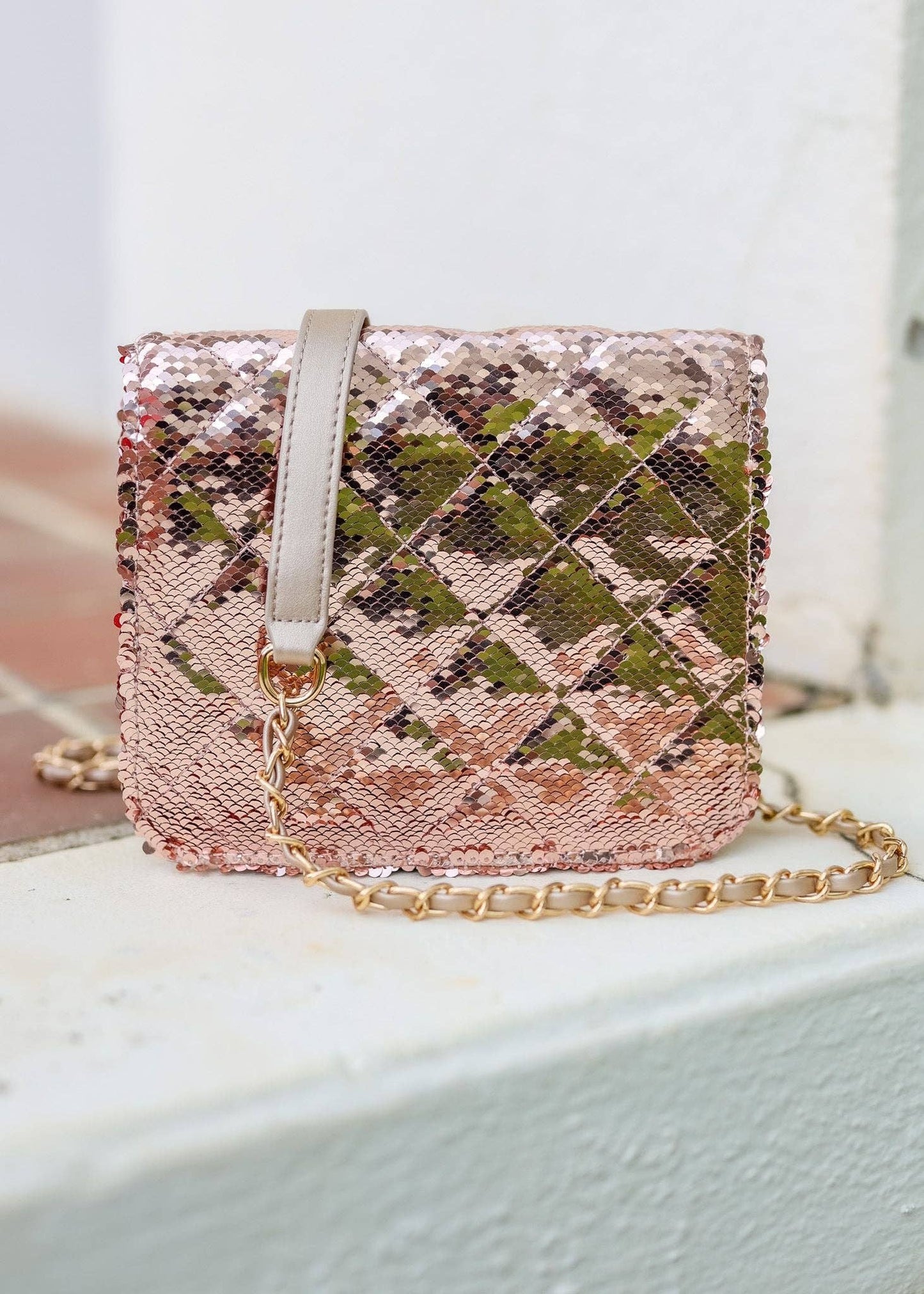 Evelyn Crossbody - Champagne Sequin