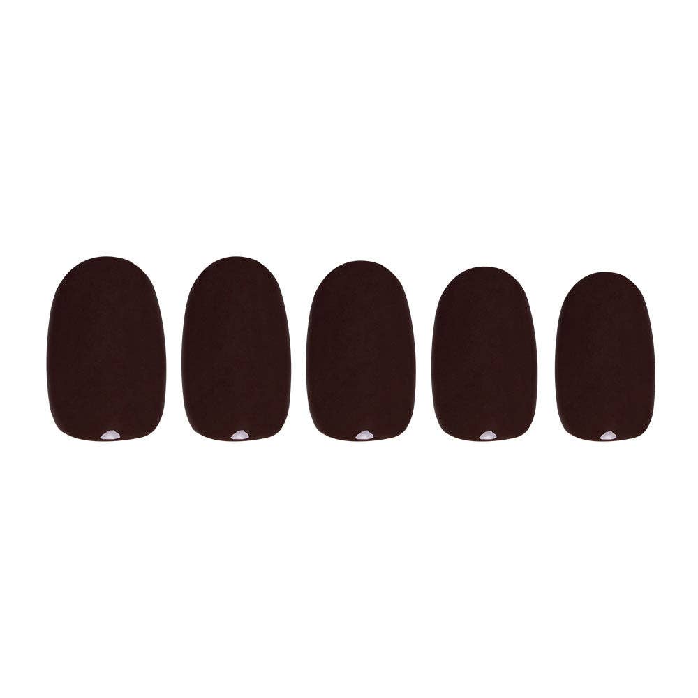 Bark Brown Press-On Nails | Fall Solids | Short Round - Glamnetic