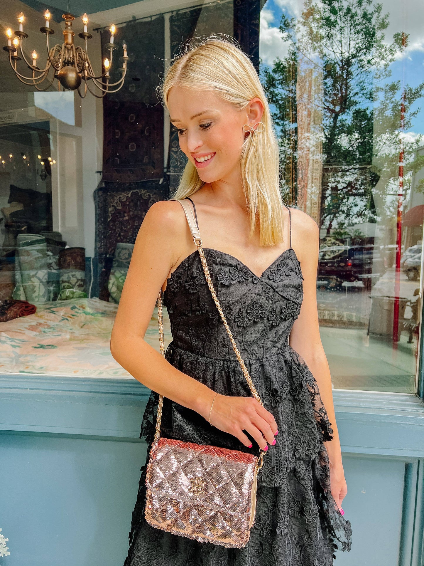 Evelyn Crossbody - Champagne Sequin