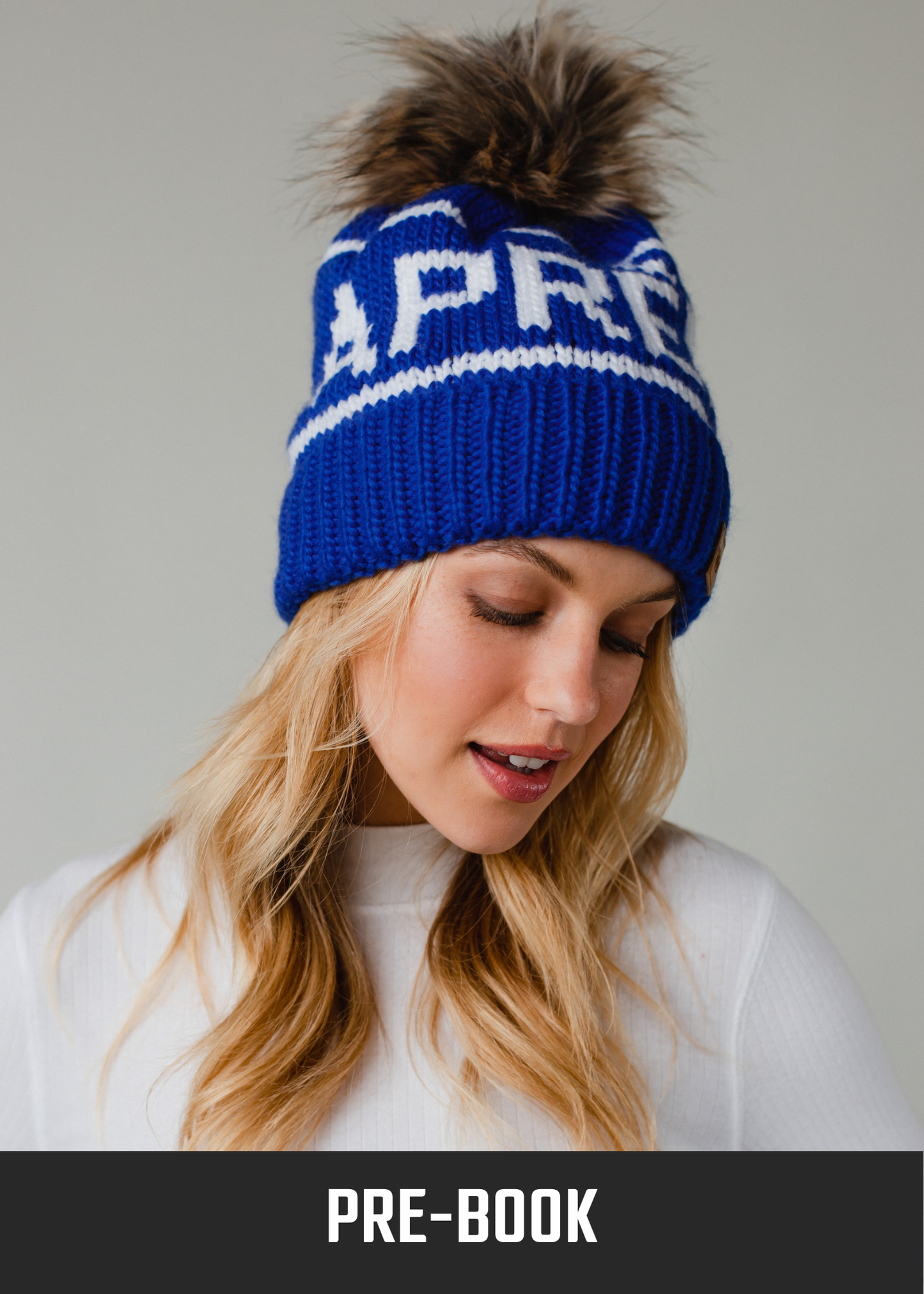 Apres Pom-Pom Beanie Hat - Blue