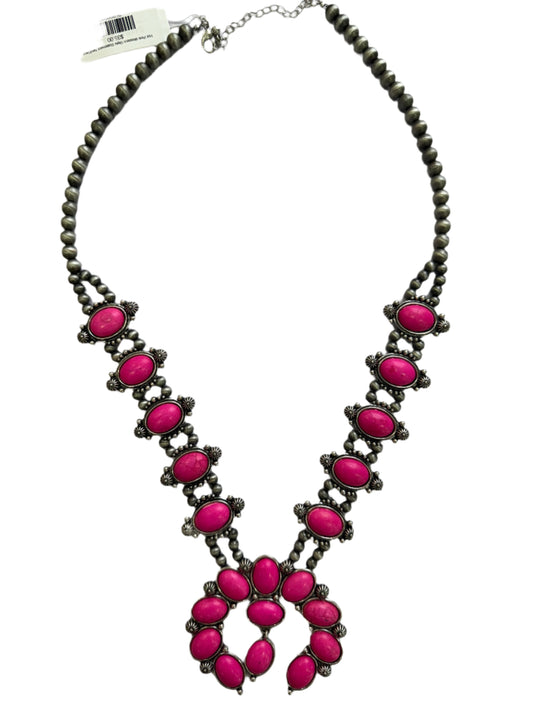 Hot Pink Western Style Statement Necklace