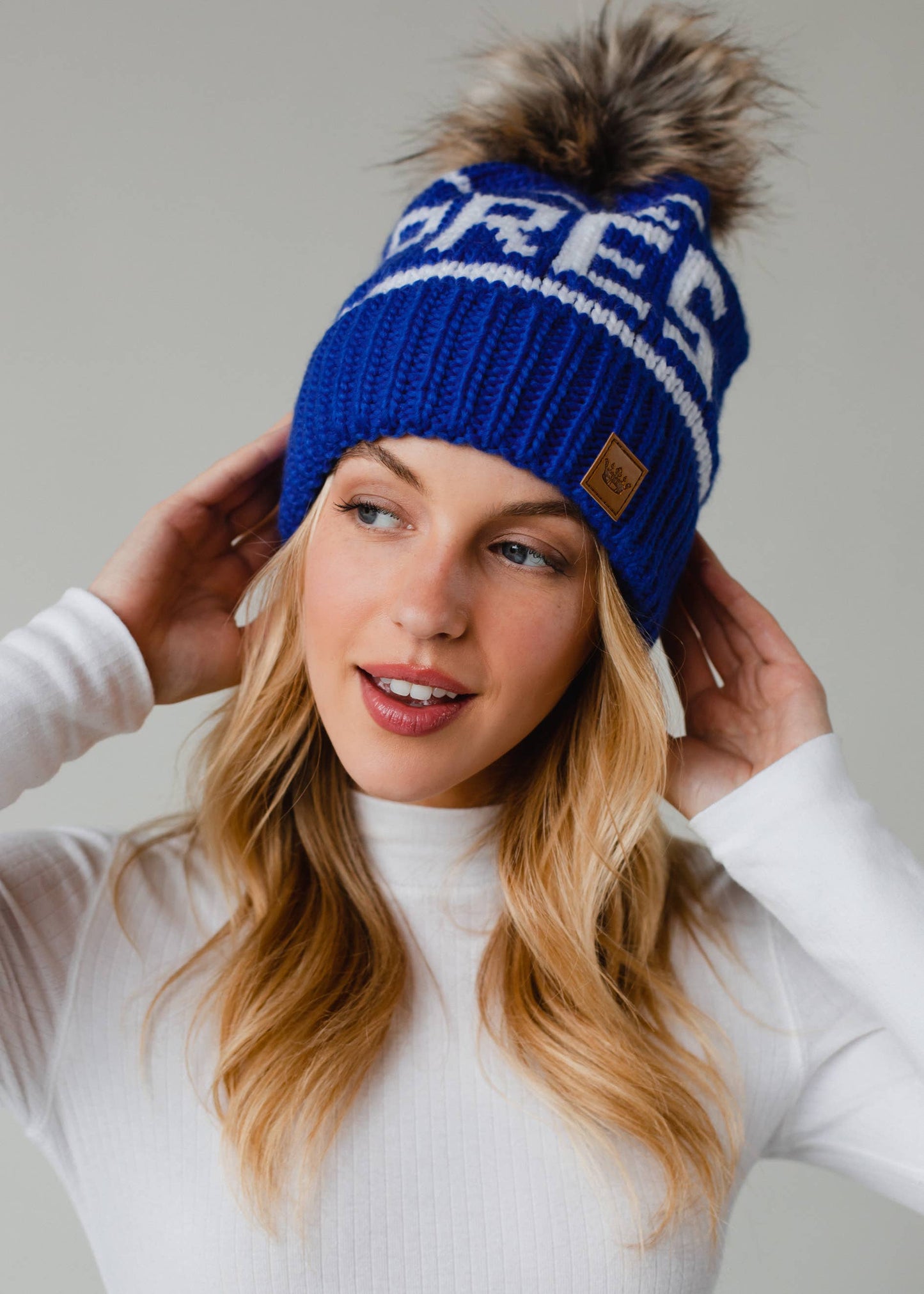 Apres Pom-Pom Beanie Hat - Blue