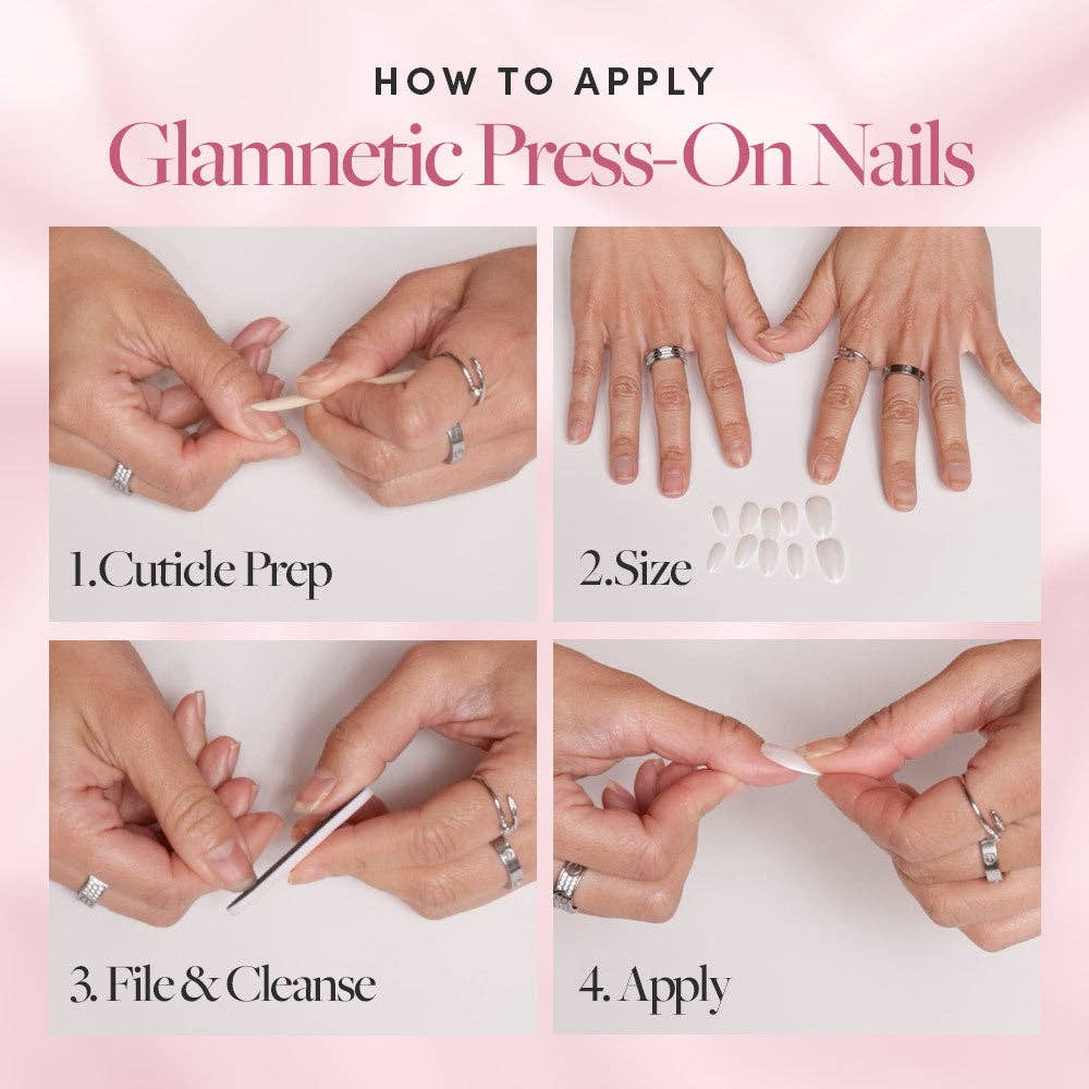 Rose Garden Press-On Nails | Red French Tip | Short Almond