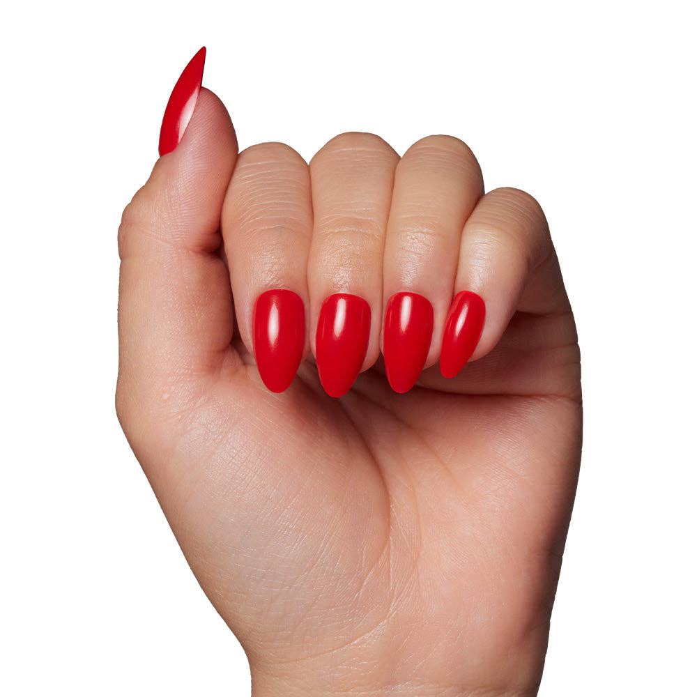 Fiery Red Press-On Nails | Solid Nails | Short Almond Length - Glamnetic