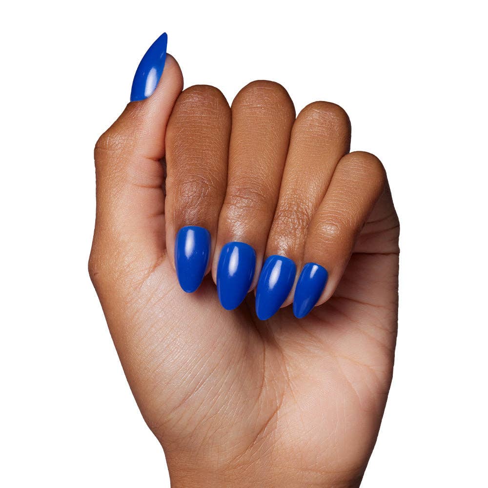 Cobalt Blue Press-On Nails | Solid Nail| Short Almond Length - Glamnetic