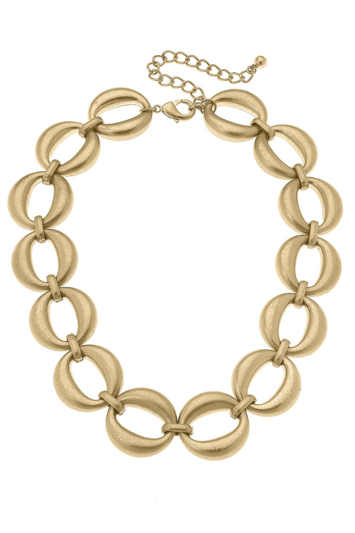 Gia Linked Statement Chain Necklace in Worn Gold