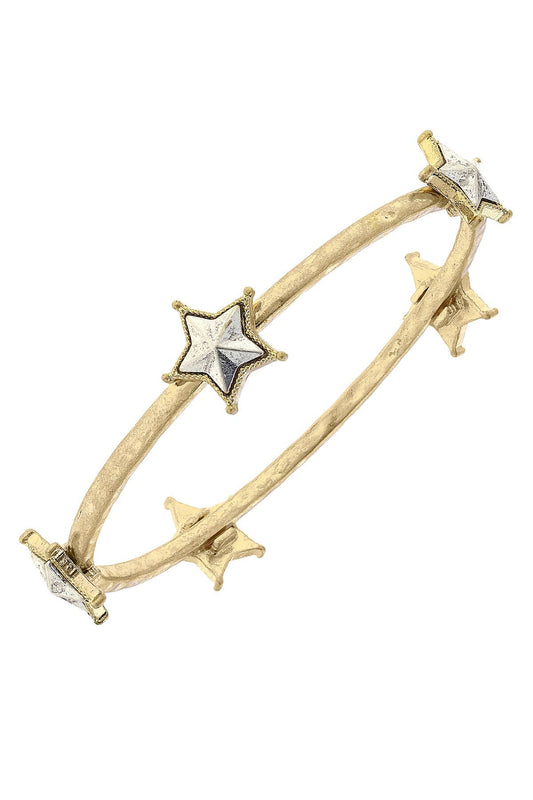 Dillion Star Bangle in Two Tone