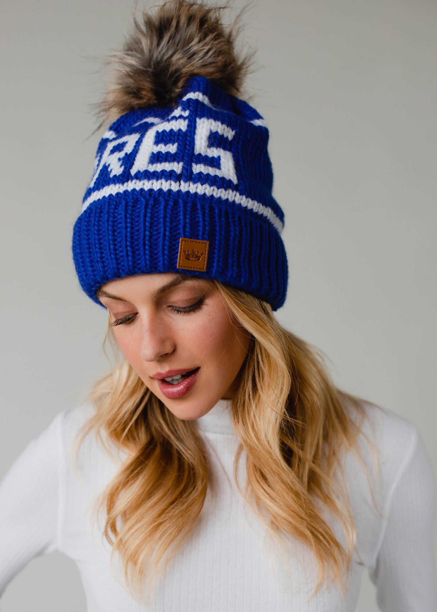 Apres Pom-Pom Beanie Hat - Blue