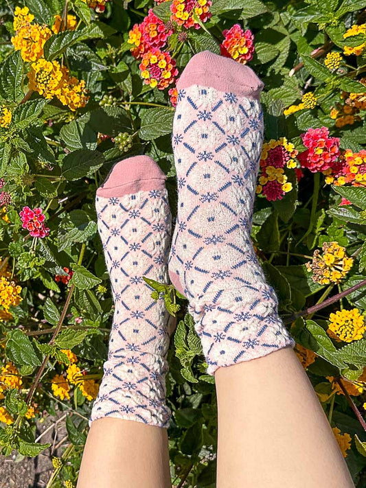 Light Pink Multi Floral Socks