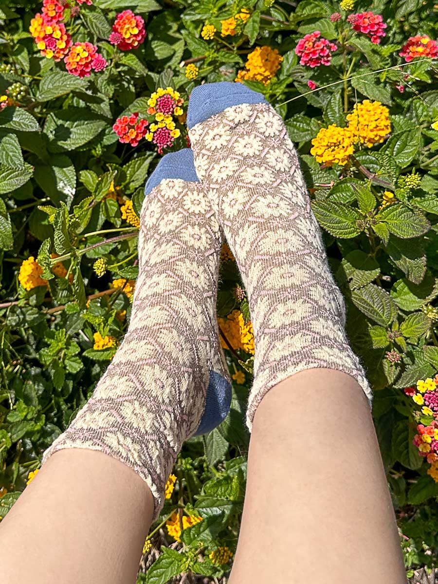 Mocha Multi Floral Socks