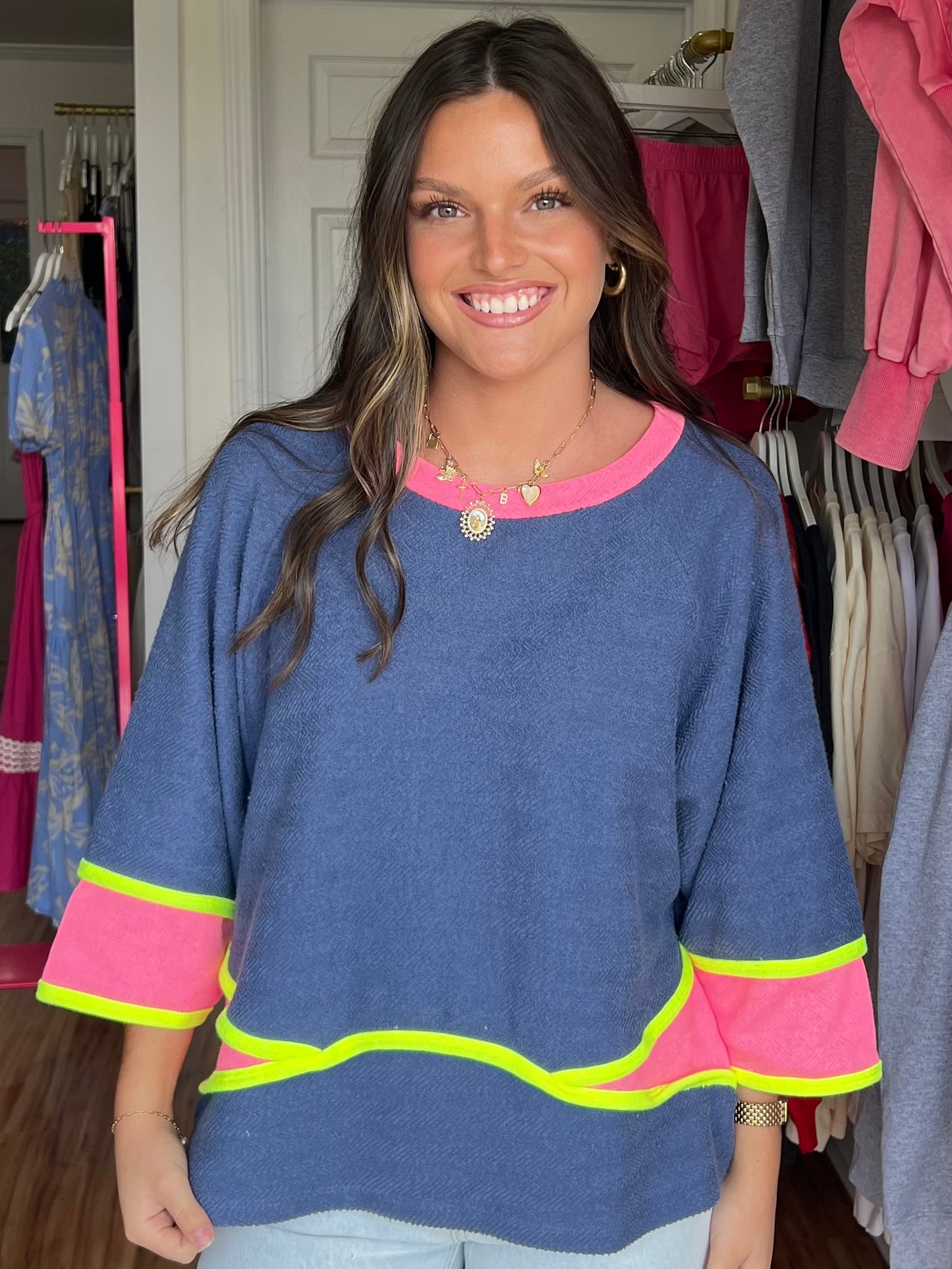 Pop Of Neon Terry Top