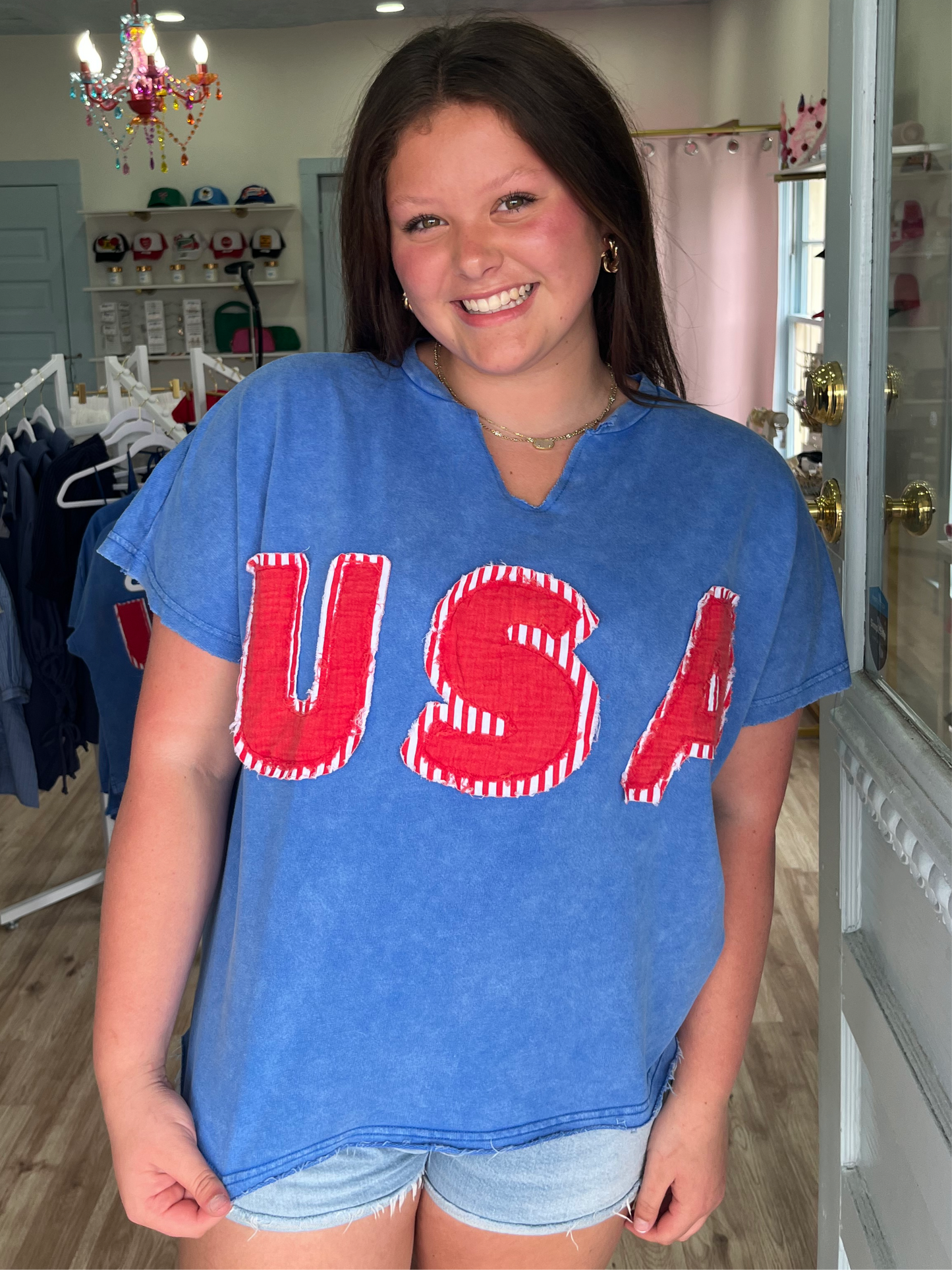 Patched USA Top