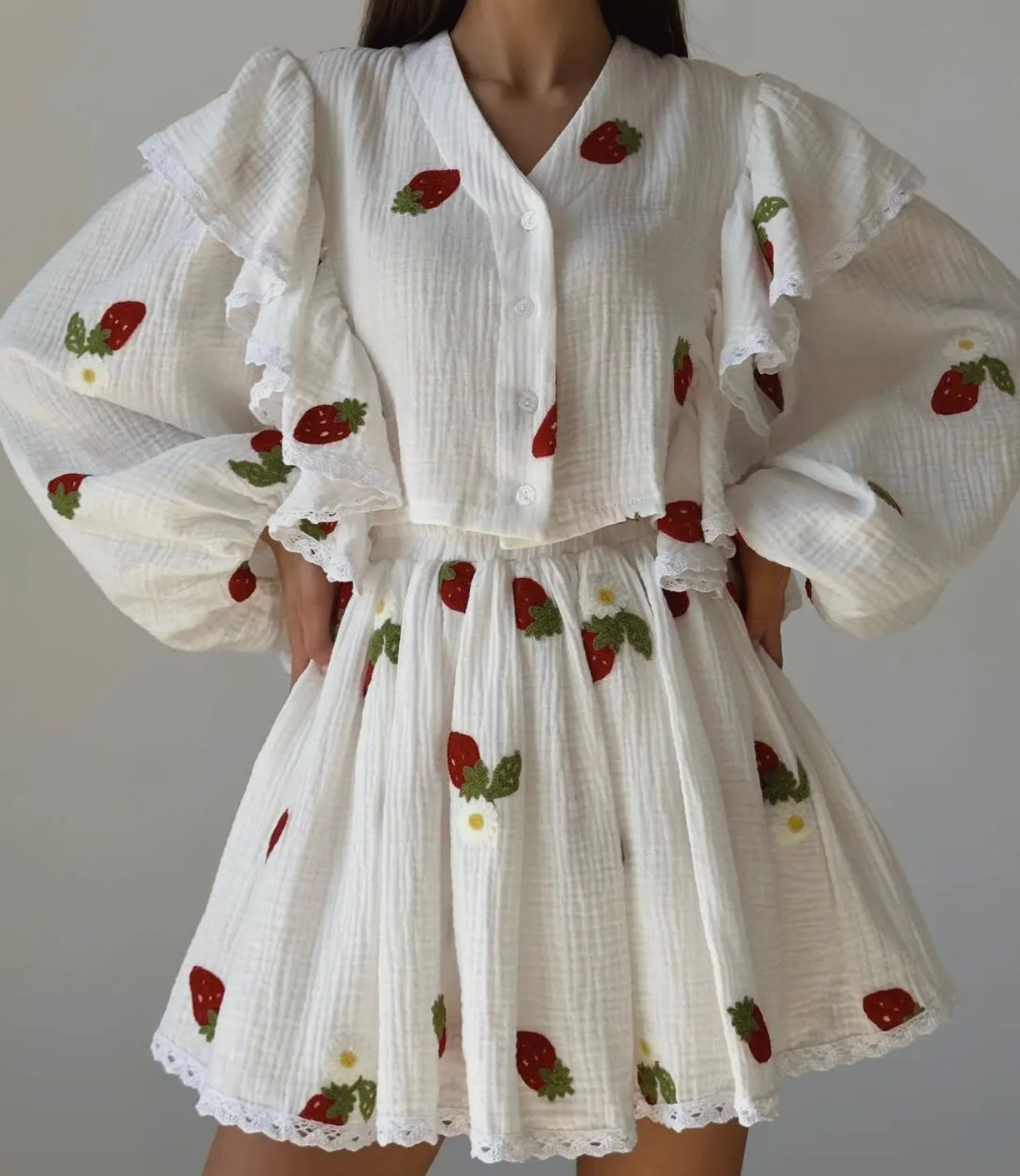 Strawberry Girl Skirt Set