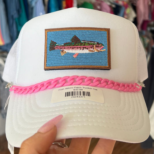 Fish Velcro Patch Trucker Hat