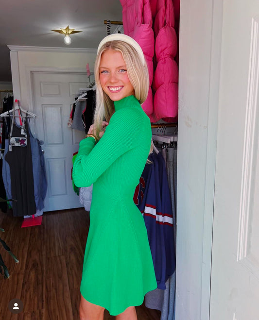 Go figure sweater dress green