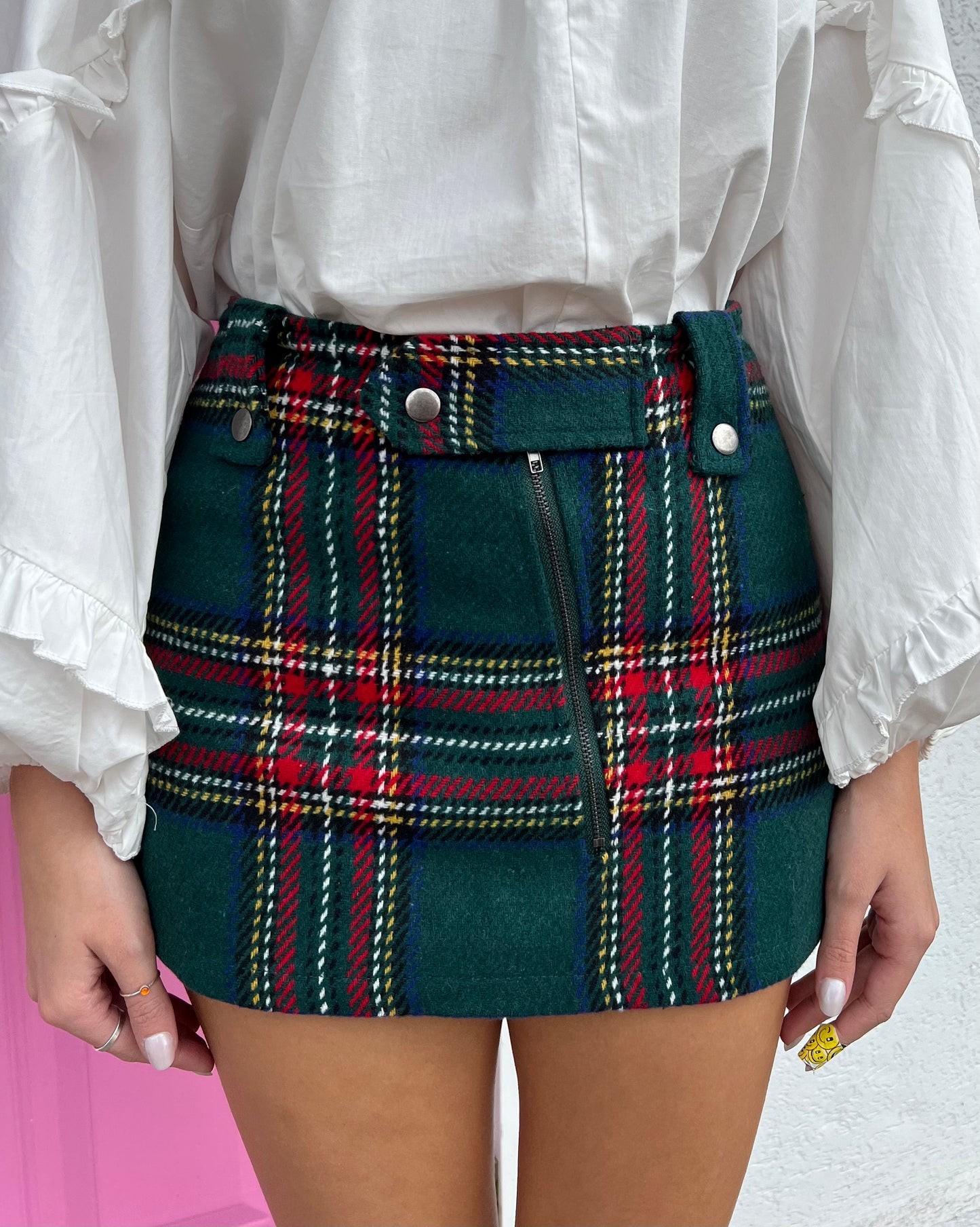 Tis The Season Plaid Mini Skort