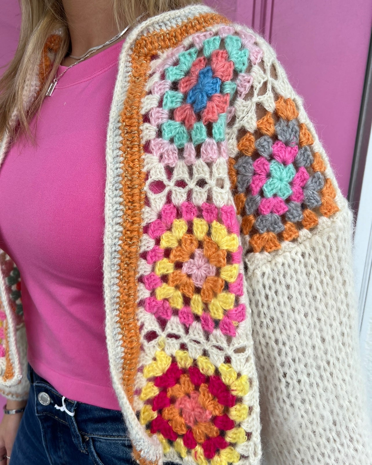 Haight Ashbury Crochet Cropped Cardigan