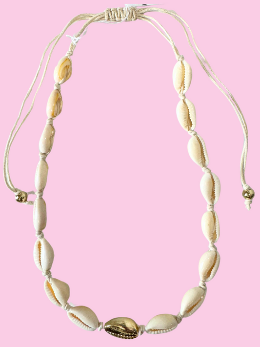 Shell With Gold Necklace