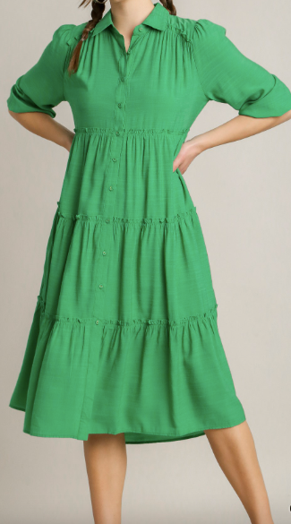 green midi dress